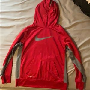 Red and grey Nike hoodie